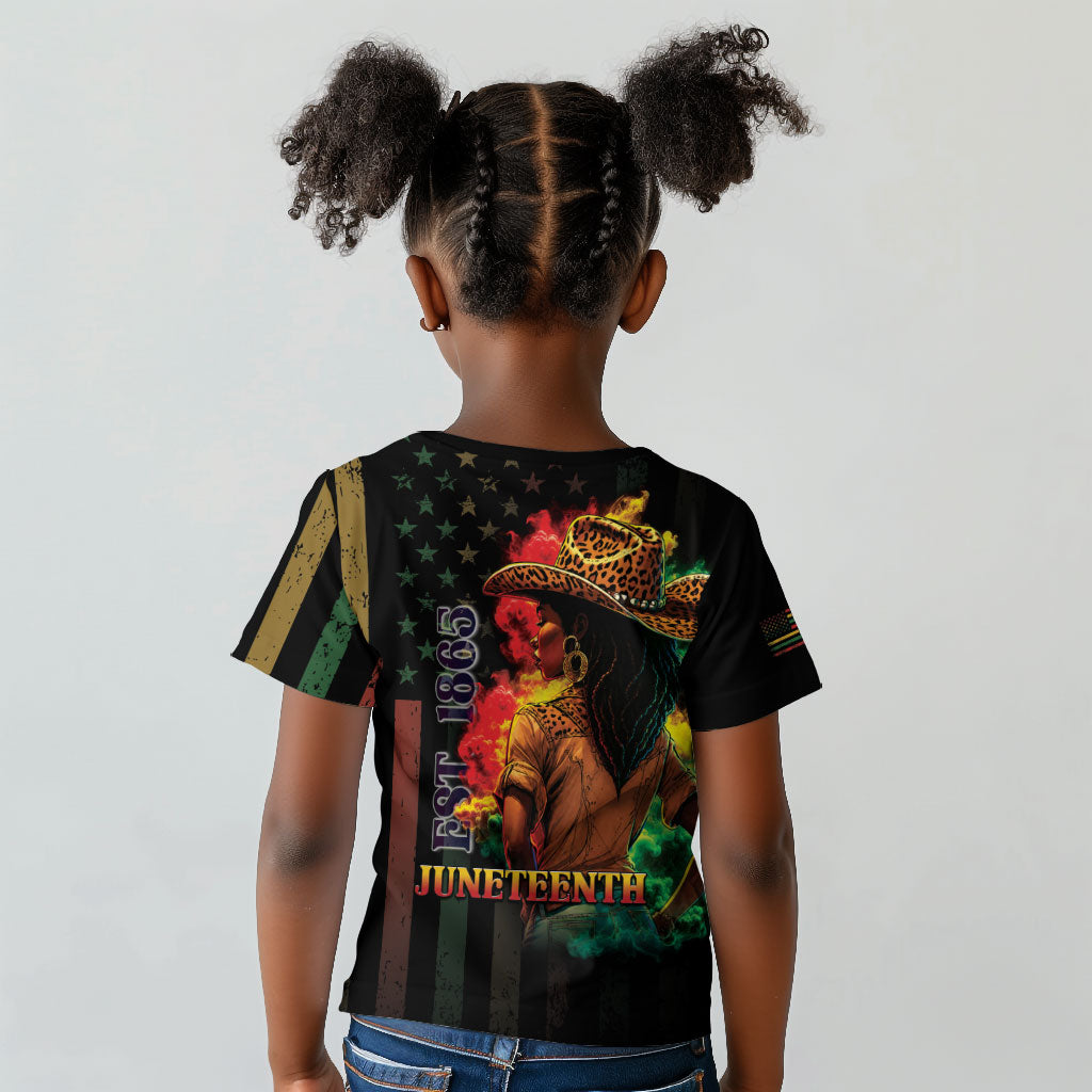 Steppin' into Juneteenth 1865 Kid T shirt Melanin Cowgirl Grunge Style