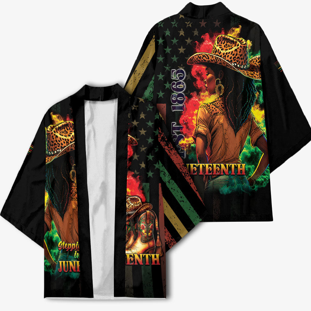 Steppin' into Juneteenth 1865 Kimono Melanin Cowgirl Grunge Style