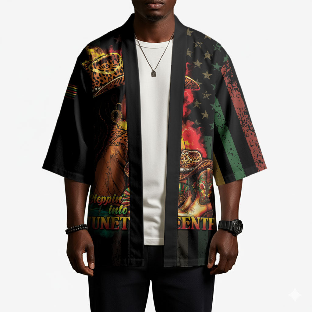Steppin' into Juneteenth 1865 Kimono Melanin Cowgirl Grunge Style