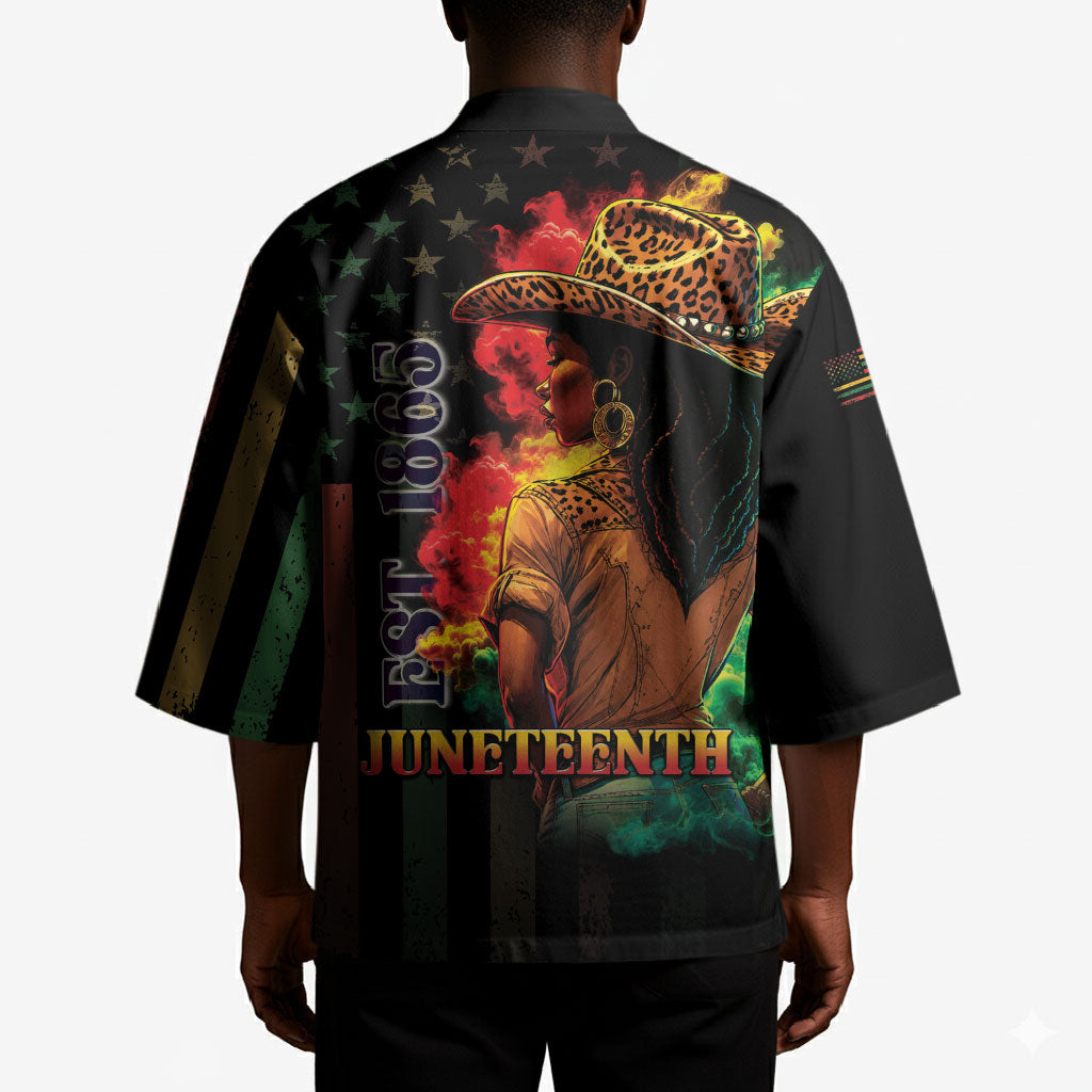 Steppin' into Juneteenth 1865 Kimono Melanin Cowgirl Grunge Style