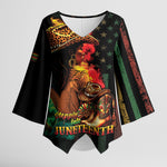 Steppin' into Juneteenth 1865 Kimono Sleeve Blouse Melanin Cowgirl Grunge Style