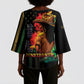 Steppin' into Juneteenth 1865 Kimono Sleeve Blouse Melanin Cowgirl Grunge Style