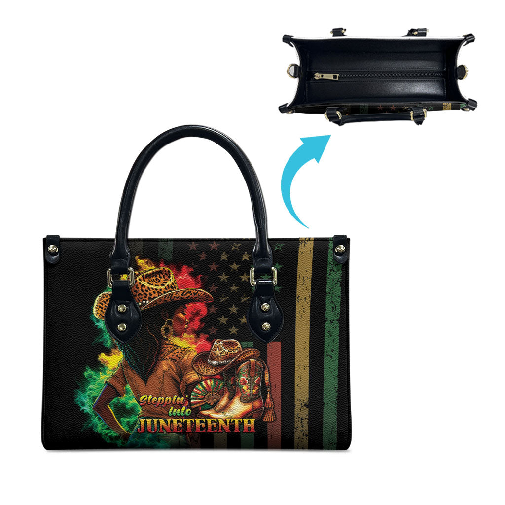Steppin' into Juneteenth 1865 Leather Bag Melanin Cowgirl Grunge Style