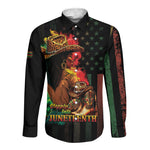 Steppin' into Juneteenth 1865 Long Sleeve Button Shirt Melanin Cowgirl Grunge Style