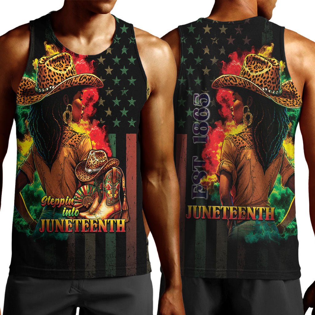 Steppin' into Juneteenth 1865 Men Tank Top Melanin Cowgirl Grunge Style