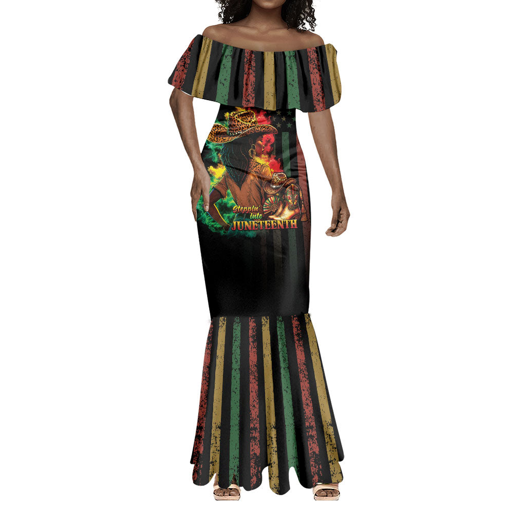 Steppin' into Juneteenth 1865 Mermaid Dress Melanin Cowgirl Grunge Style