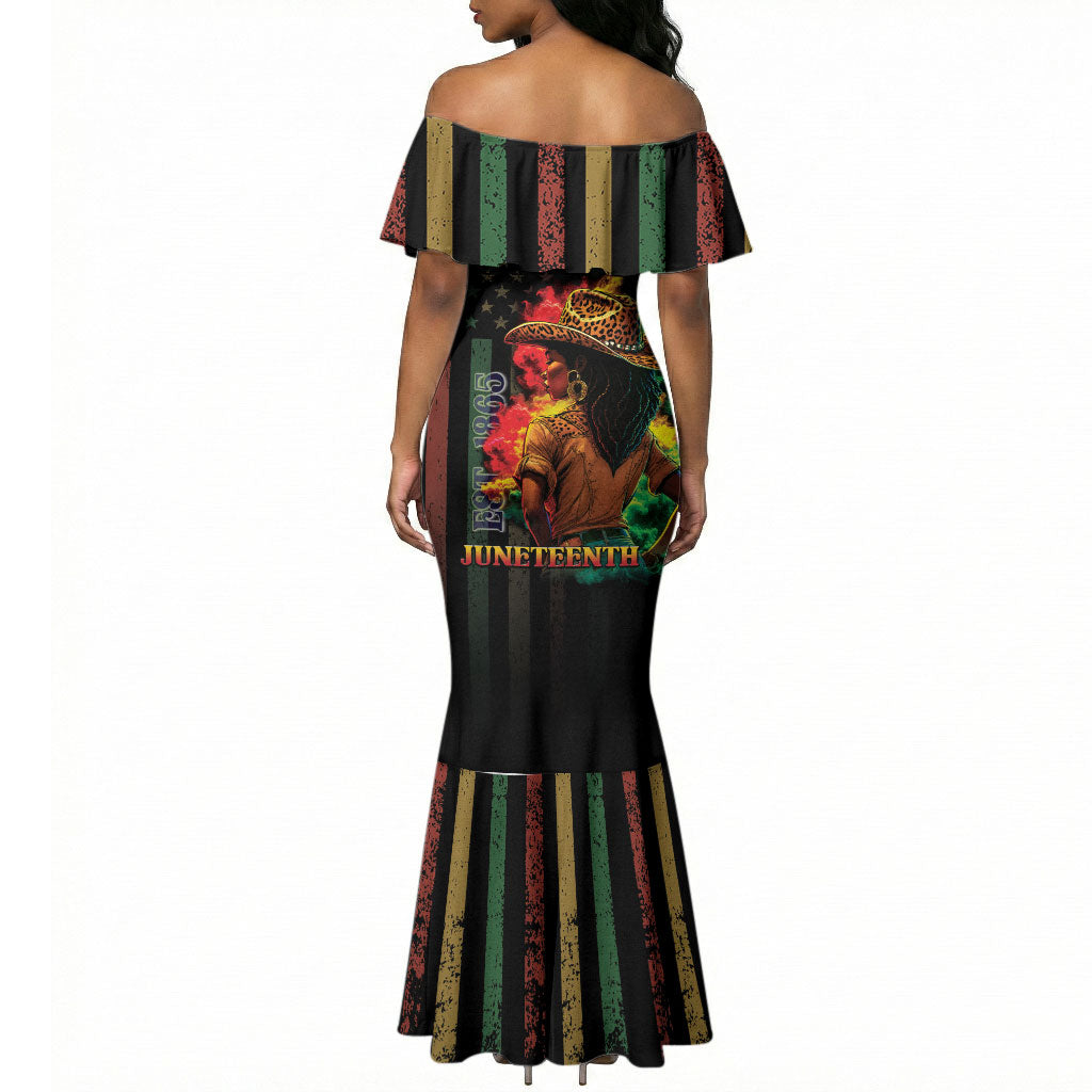 Steppin' into Juneteenth 1865 Mermaid Dress Melanin Cowgirl Grunge Style