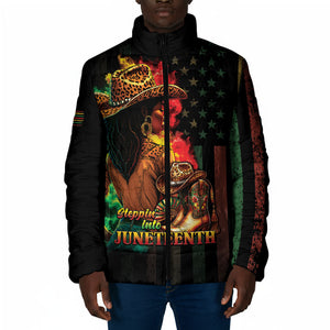 Steppin' into Juneteenth 1865 Padded Jacket Melanin Cowgirl Grunge Style