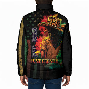 Steppin' into Juneteenth 1865 Padded Jacket Melanin Cowgirl Grunge Style