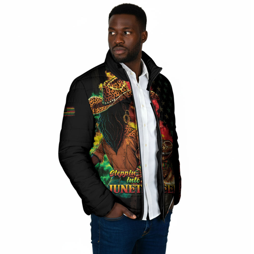 Steppin' into Juneteenth 1865 Padded Jacket Melanin Cowgirl Grunge Style