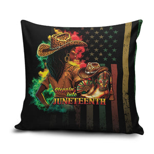 Steppin' into Juneteenth 1865 Pillow Cover Melanin Cowgirl Grunge Style