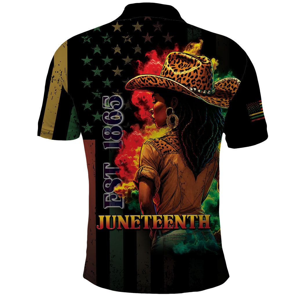 Steppin' into Juneteenth 1865 Polo Shirt Melanin Cowgirl Grunge Style