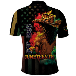 Steppin' into Juneteenth 1865 Polo Shirt Melanin Cowgirl Grunge Style