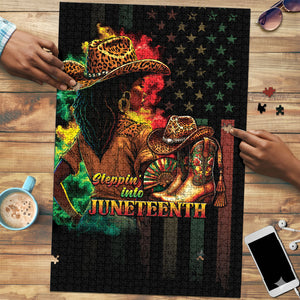 Steppin' into Juneteenth 1865 Puzzle Melanin Cowgirl Grunge Style