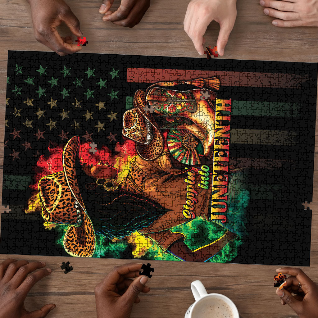 Steppin' into Juneteenth 1865 Puzzle Melanin Cowgirl Grunge Style