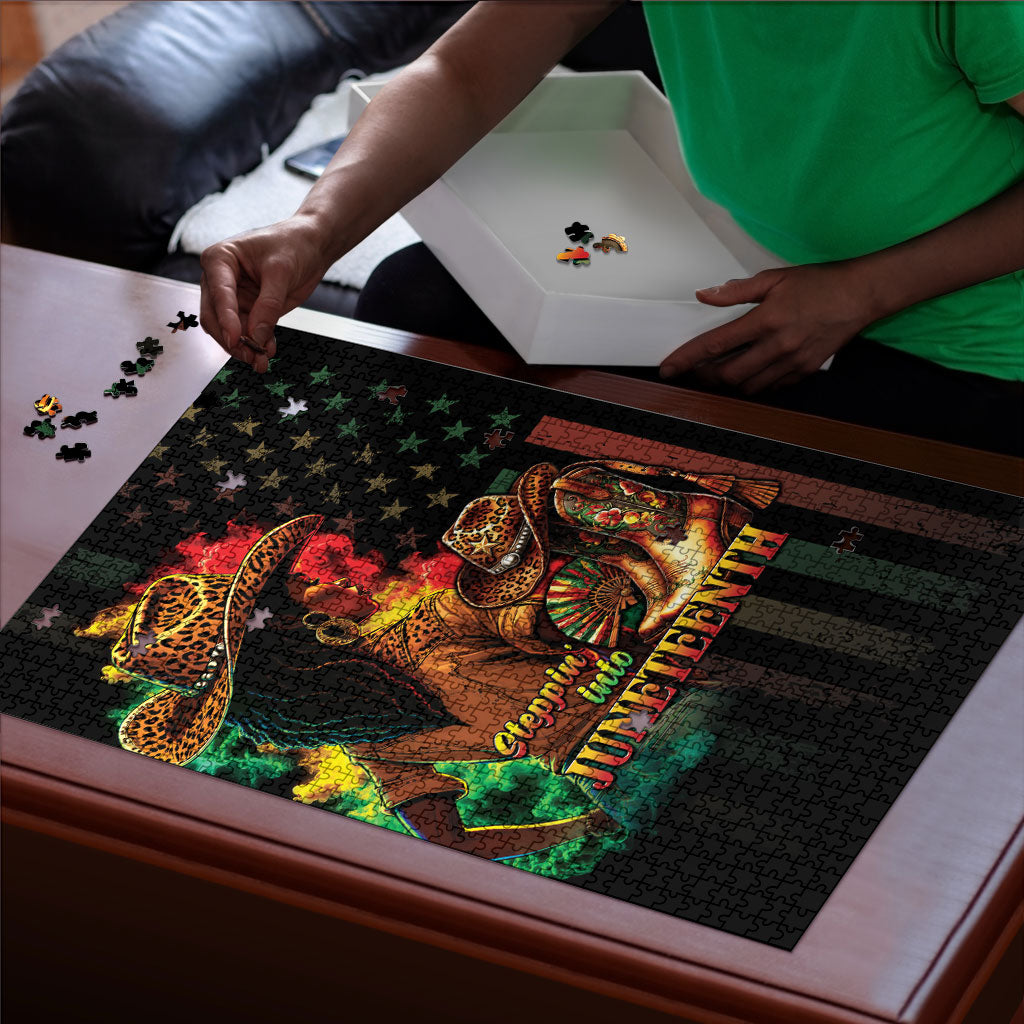Steppin' into Juneteenth 1865 Puzzle Melanin Cowgirl Grunge Style
