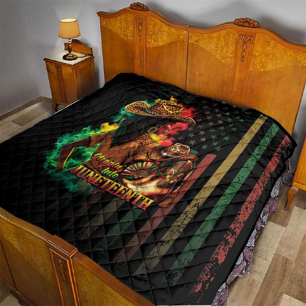 Steppin' into Juneteenth 1865 Quilt Melanin Cowgirl Grunge Style
