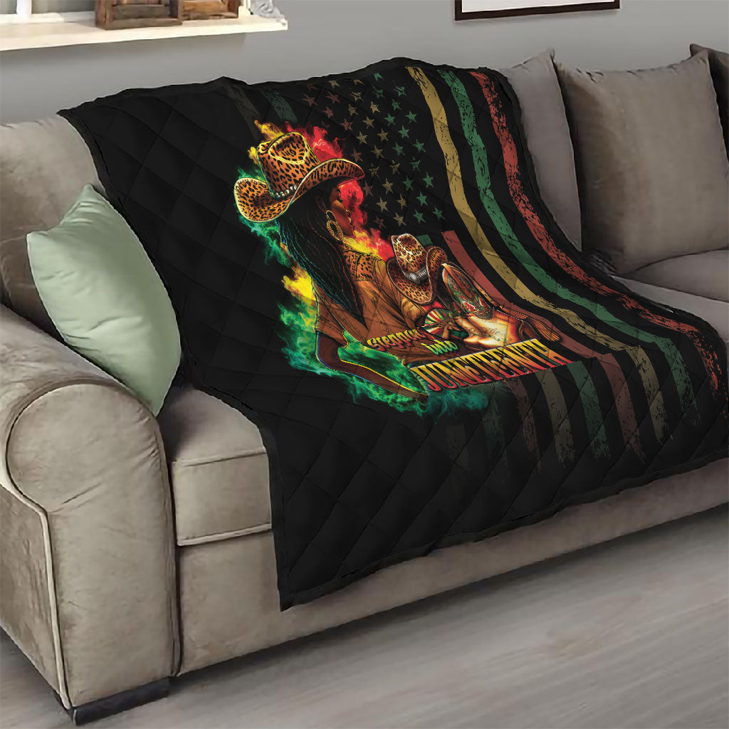 Steppin' into Juneteenth 1865 Quilt Melanin Cowgirl Grunge Style