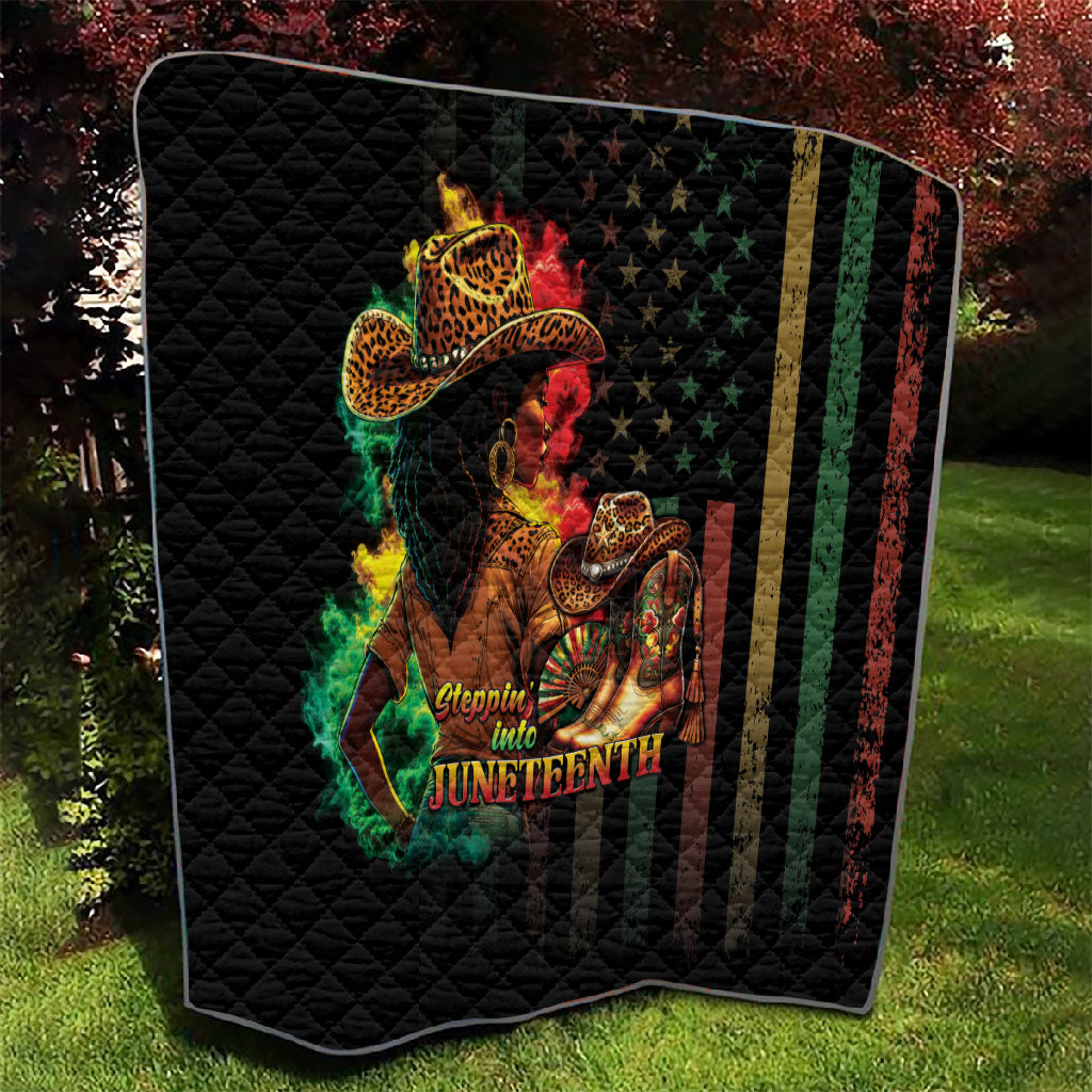 Steppin' into Juneteenth 1865 Quilt Melanin Cowgirl Grunge Style