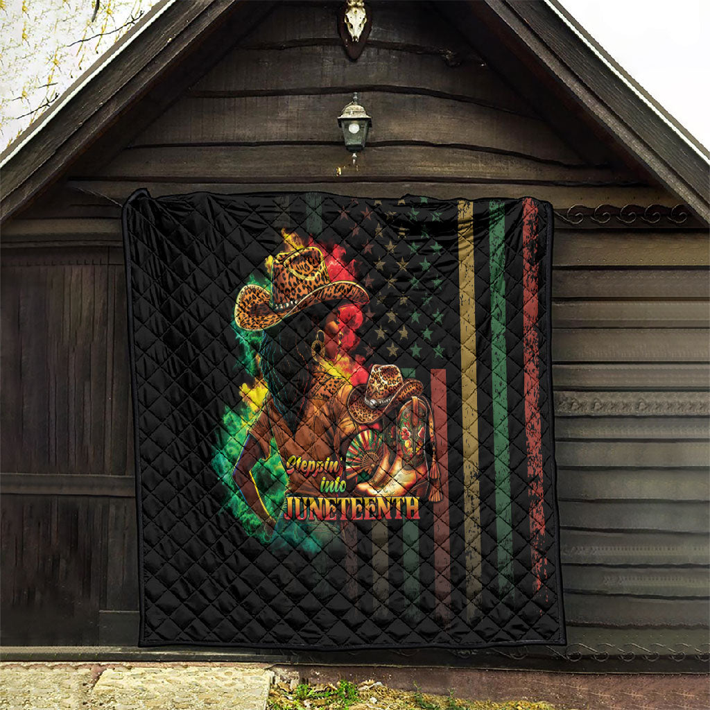 Steppin' into Juneteenth 1865 Quilt Melanin Cowgirl Grunge Style