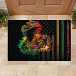 Steppin' into Juneteenth 1865 Rubber Doormat Melanin Cowgirl Grunge Style