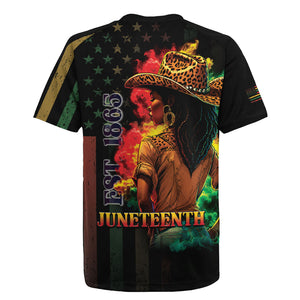 Steppin' into Juneteenth 1865 Rugby Jersey Melanin Cowgirl Grunge Style