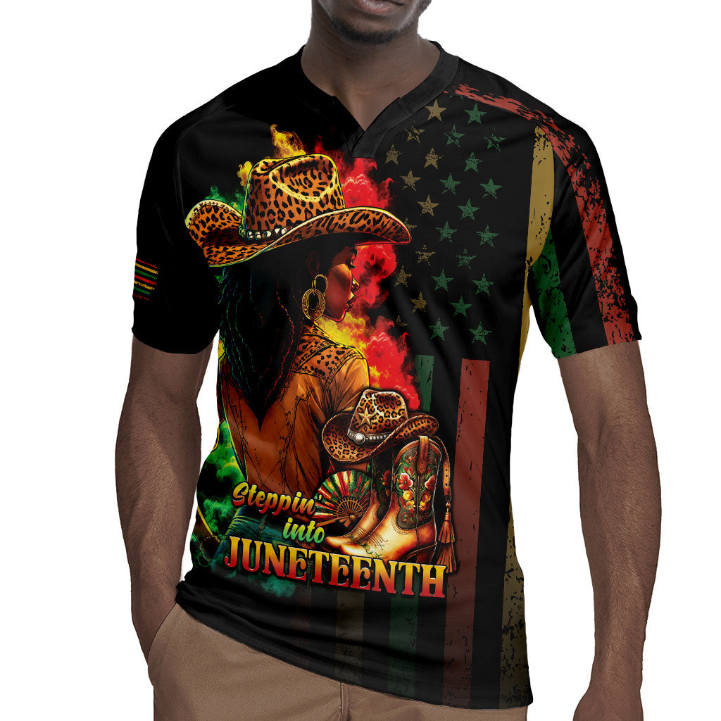 Steppin' into Juneteenth 1865 Rugby Jersey Melanin Cowgirl Grunge Style