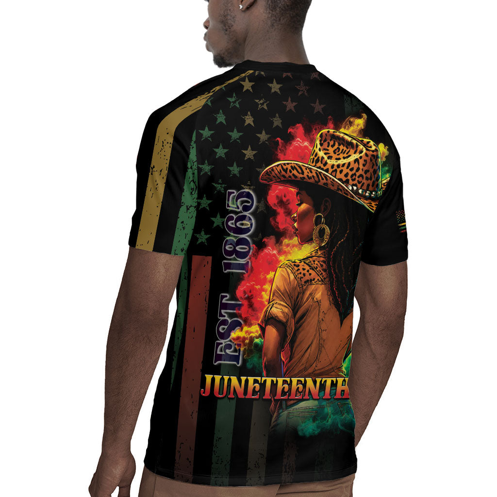 Steppin' into Juneteenth 1865 Rugby Jersey Melanin Cowgirl Grunge Style