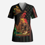 Steppin' into Juneteenth 1865 Scrub Top Melanin Cowgirl Grunge Style