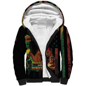Steppin' into Juneteenth 1865 Sherpa Hoodie Melanin Cowgirl Grunge Style