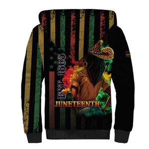Steppin' into Juneteenth 1865 Sherpa Hoodie Melanin Cowgirl Grunge Style