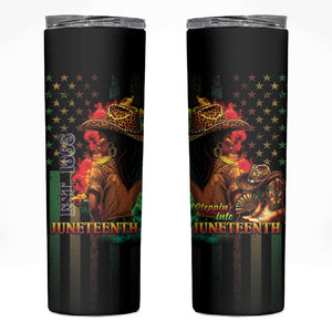 Steppin' into Juneteenth 1865 Skinny Tumbler Melanin Cowgirl Grunge Style