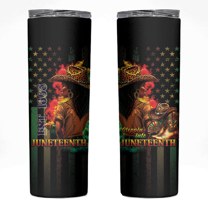 Steppin' into Juneteenth 1865 Skinny Tumbler Melanin Cowgirl Grunge Style