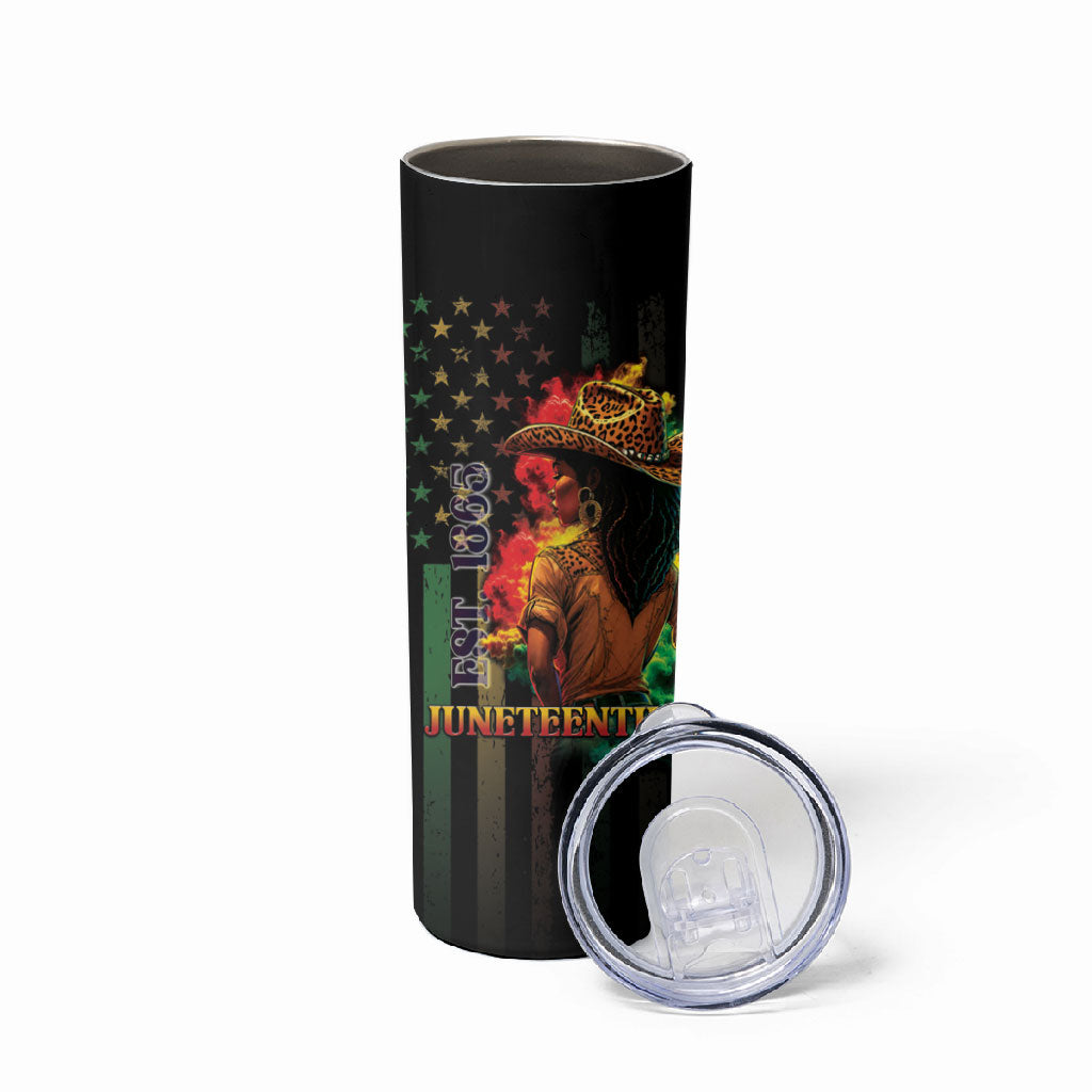 Steppin' into Juneteenth 1865 Skinny Tumbler Melanin Cowgirl Grunge Style