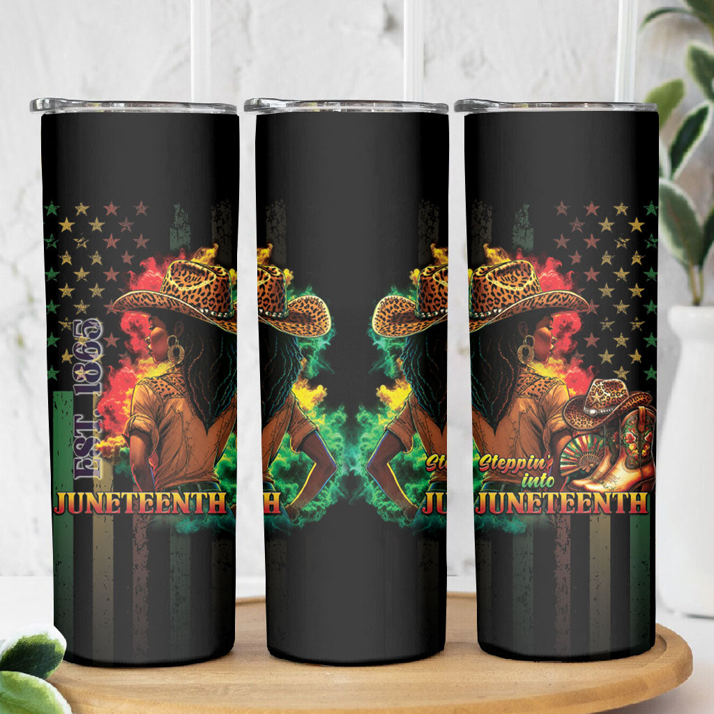 Steppin' into Juneteenth 1865 Skinny Tumbler Melanin Cowgirl Grunge Style