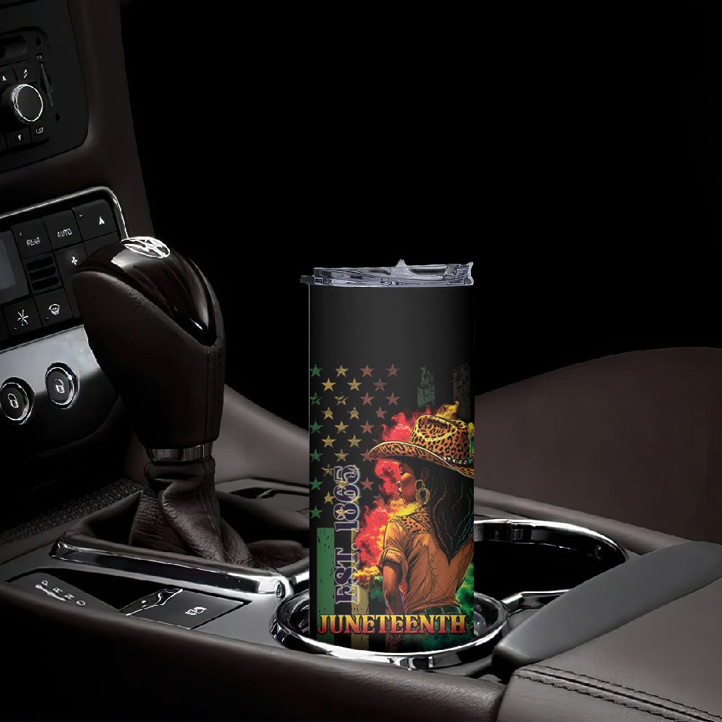 Steppin' into Juneteenth 1865 Skinny Tumbler Melanin Cowgirl Grunge Style