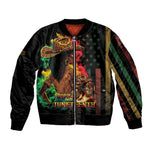 Steppin' into Juneteenth 1865 Sleeve Zip Bomber Jacket Melanin Cowgirl Grunge Style