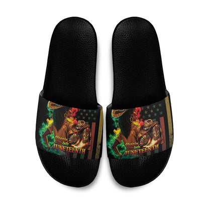 Steppin' into Juneteenth 1865 Slide Sandals Melanin Cowgirl Grunge Style