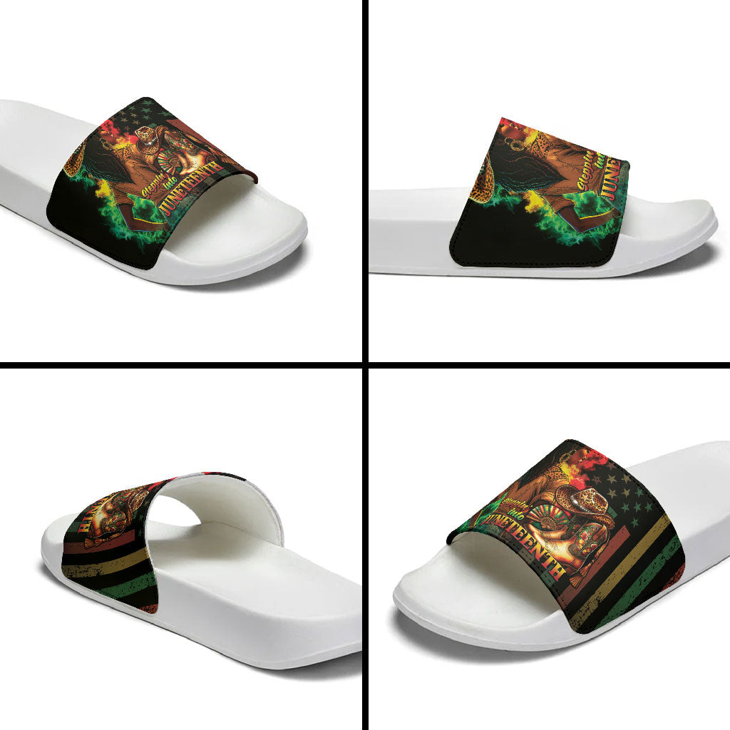Steppin' into Juneteenth 1865 Slide Sandals Melanin Cowgirl Grunge Style