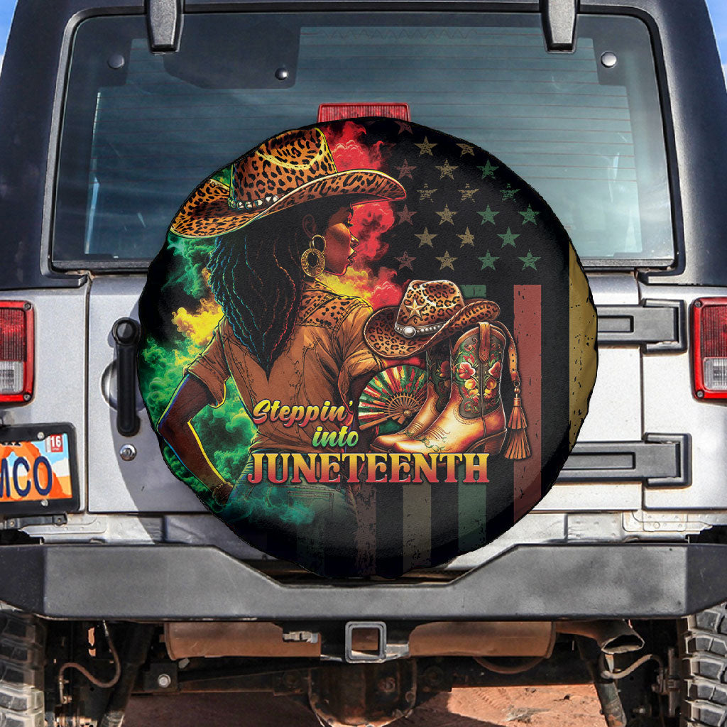 Steppin' into Juneteenth 1865 Spare Tire Cover Melanin Cowgirl Grunge Style