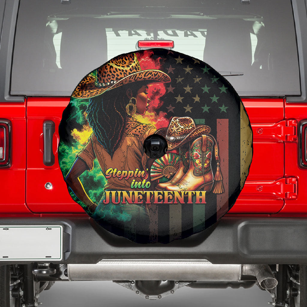 Steppin' into Juneteenth 1865 Spare Tire Cover Melanin Cowgirl Grunge Style