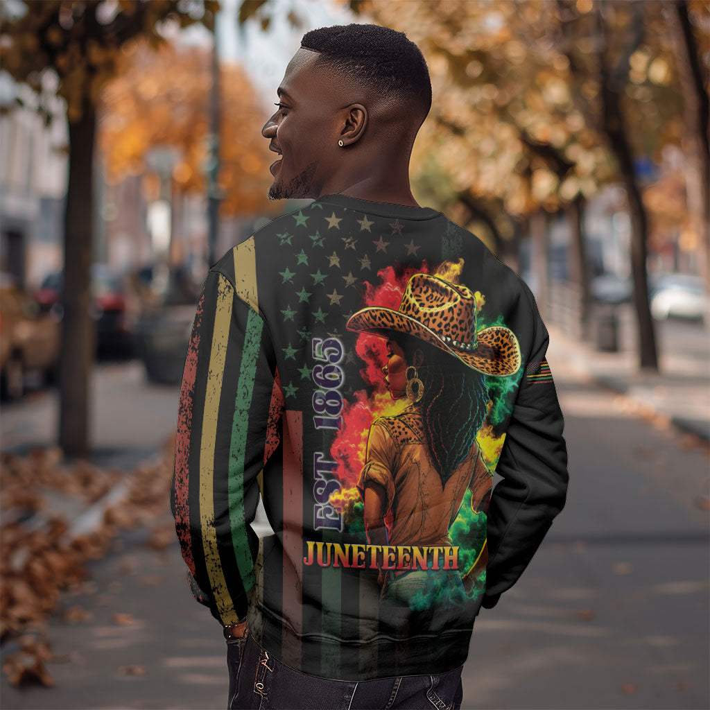 Steppin' into Juneteenth 1865 Sweatshirt Melanin Cowgirl Grunge Style