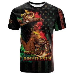 Steppin' into Juneteenth 1865 T shirt Melanin Cowgirl Grunge Style