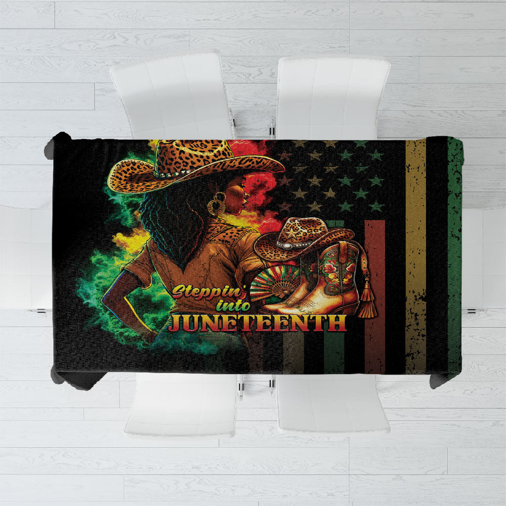 Steppin' into Juneteenth 1865 Tablecloth Melanin Cowgirl Grunge Style
