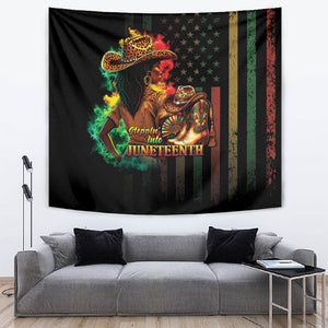 Steppin' into Juneteenth 1865 Tapestry Melanin Cowgirl Grunge Style