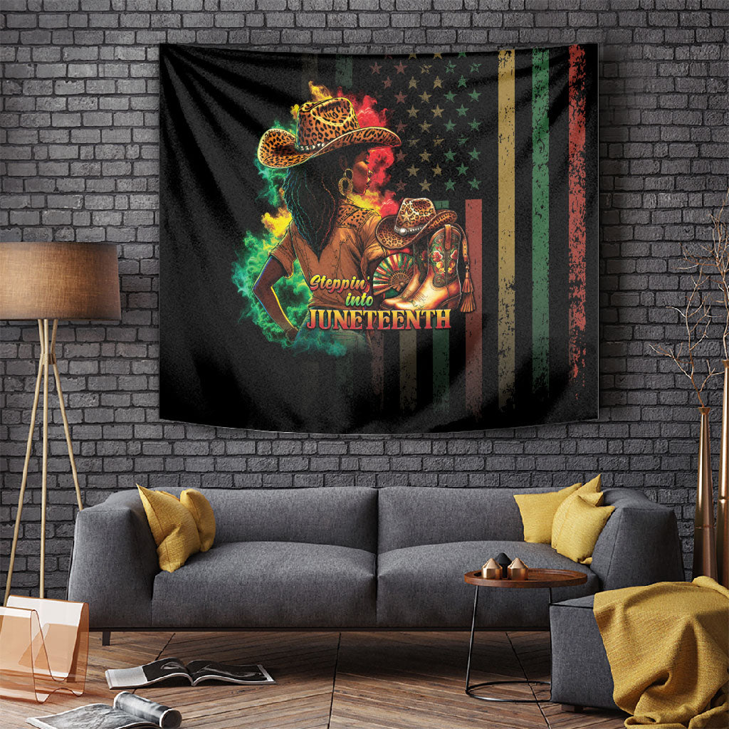 Steppin' into Juneteenth 1865 Tapestry Melanin Cowgirl Grunge Style