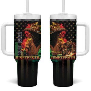 Steppin' into Juneteenth 1865 Tumbler With Handle Melanin Cowgirl Grunge Style