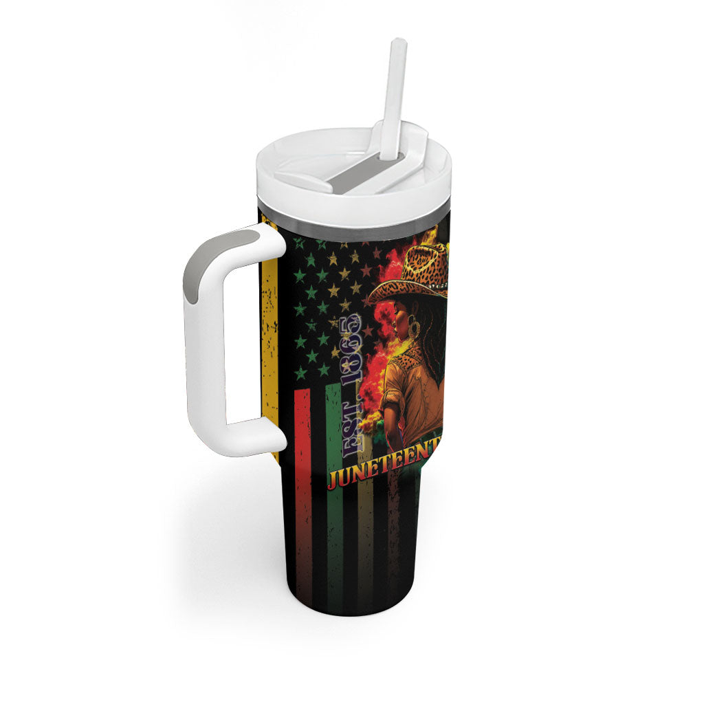 Steppin' into Juneteenth 1865 Tumbler With Handle Melanin Cowgirl Grunge Style