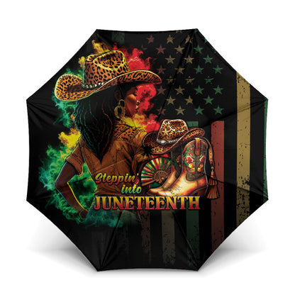Steppin' into Juneteenth 1865 Umbrella Melanin Cowgirl Grunge Style