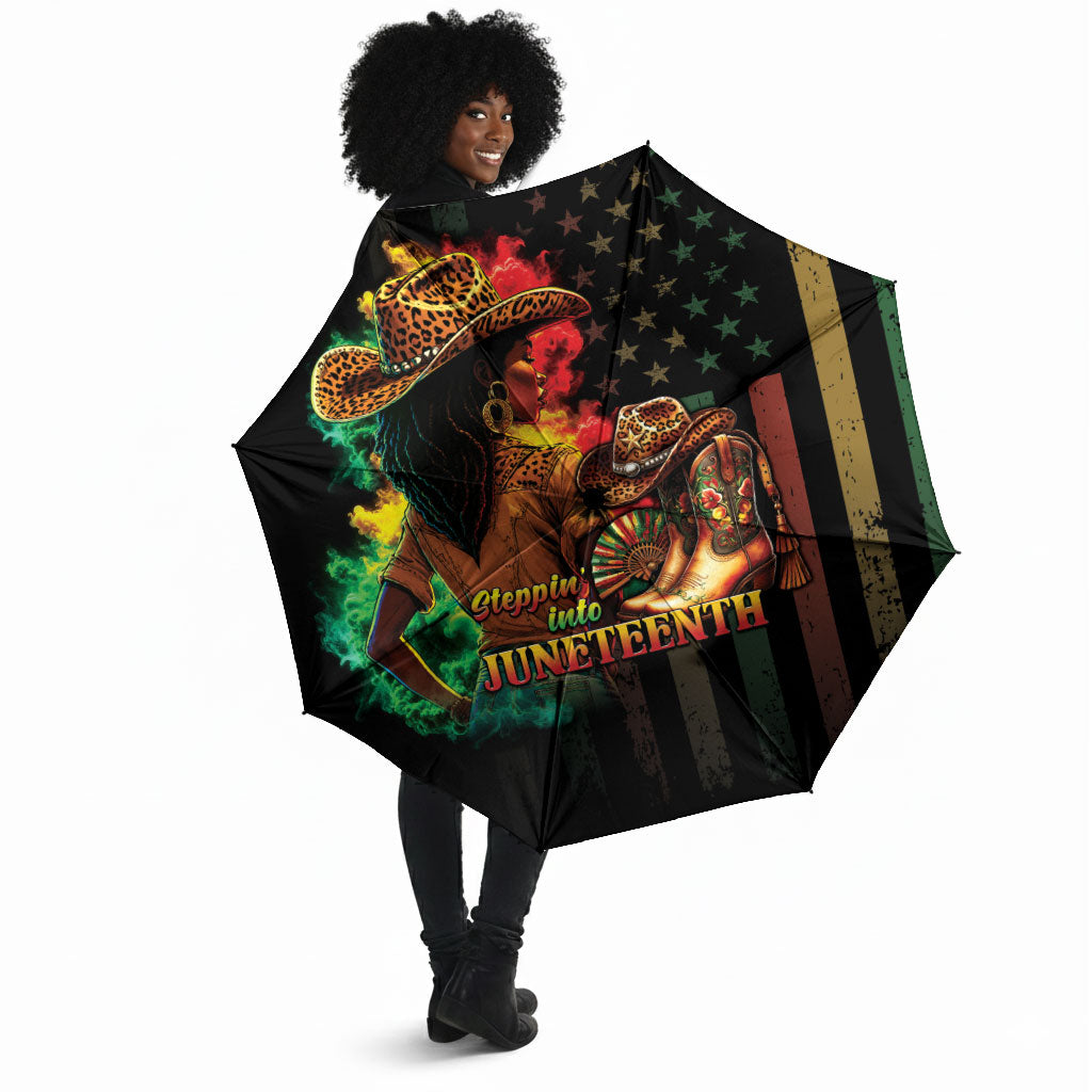 Steppin' into Juneteenth 1865 Umbrella Melanin Cowgirl Grunge Style